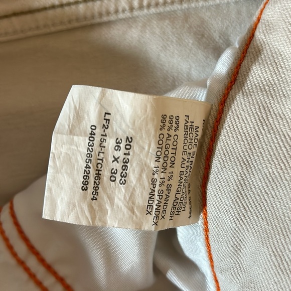 Lee Modern Series Size 36X30 White Washed Jeans - Picture 5 of 9